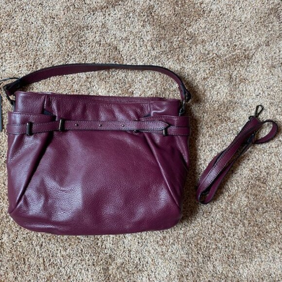 New w/Tags - Roberta M Shoulder Bag - Wine Leather - Picture 3 of 7